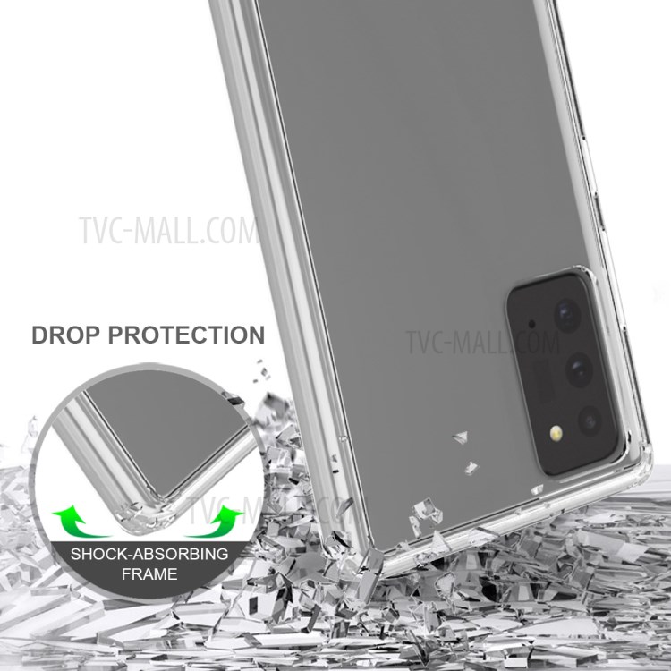 Hard Acrylic Back + Colorful Soft TPU Edge Anti-Scratch Hybrid Case for Samsung Galaxy Note 20/Note 20 5G - Transparent-6