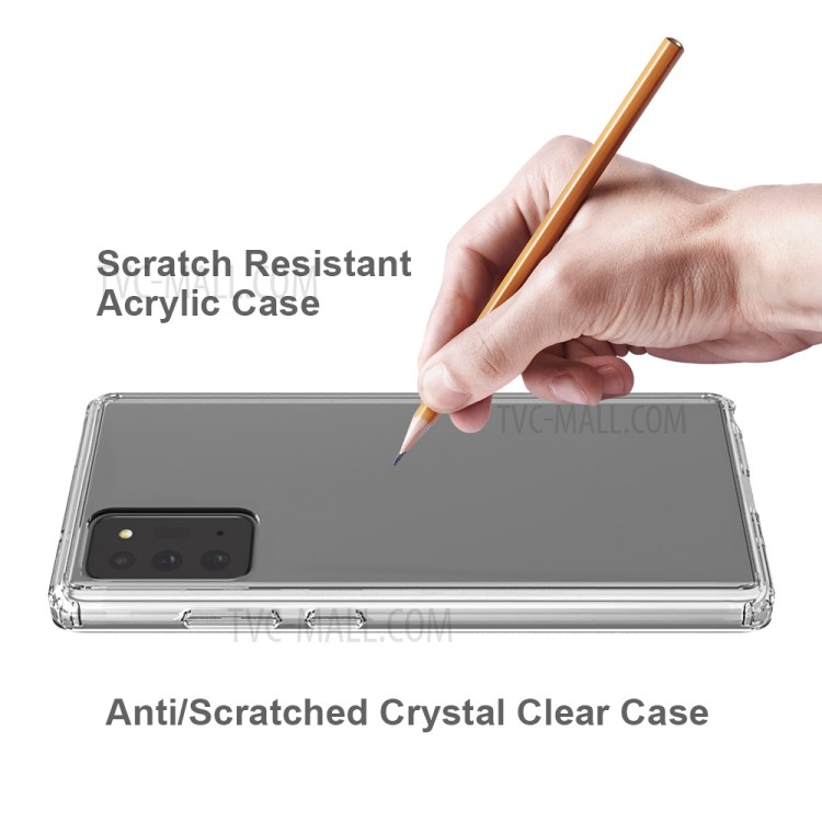 Hard Acrylic Back + Colorful Soft TPU Edge Anti-Scratch Hybrid Case for Samsung Galaxy Note 20/Note 20 5G - Transparent-7