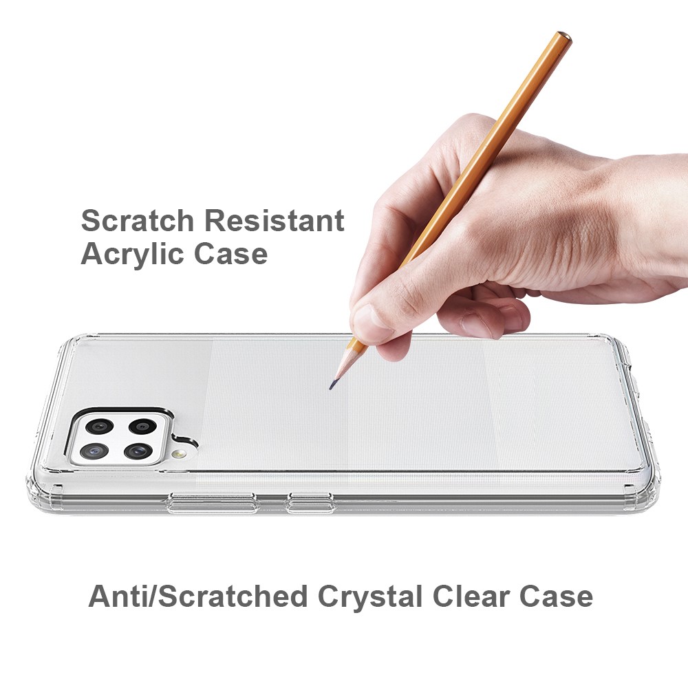 Anti-Scratch Hard Acrylic Back + Soft TPU Edge Super Slim Crystal Clear Hybrid Case for Samsung Galaxy A42 5G - Transparent-6