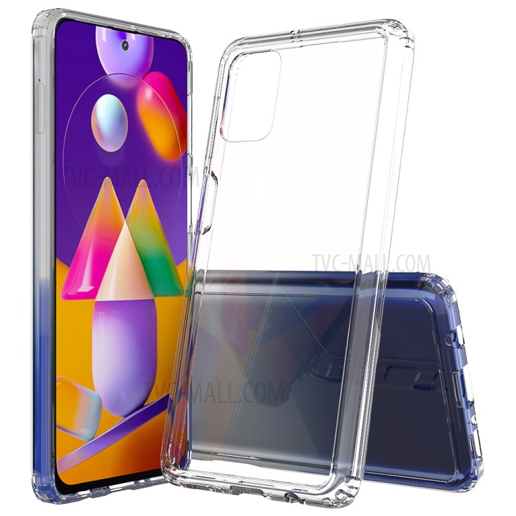 Anti-Scratch Ultra Slim Crystal Clear Acrylic + TPU Hybrid Case for Samsung Galaxy M31s - Transparent-1
