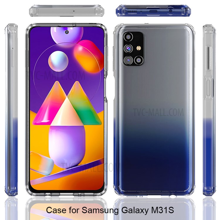 Anti-Scratch Ultra Slim Crystal Clear Acrylic + TPU Hybrid Case for Samsung Galaxy M31s - Transparent-2