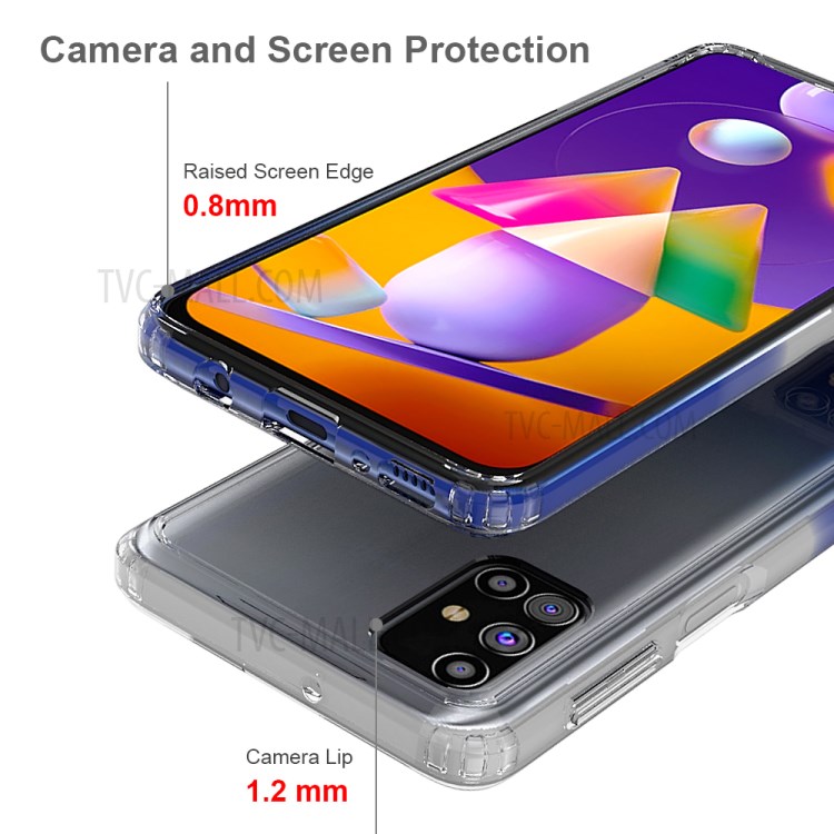 Anti-Scratch Ultra Slim Crystal Clear Acrylic + TPU Hybrid Case for Samsung Galaxy M31s - Transparent-5
