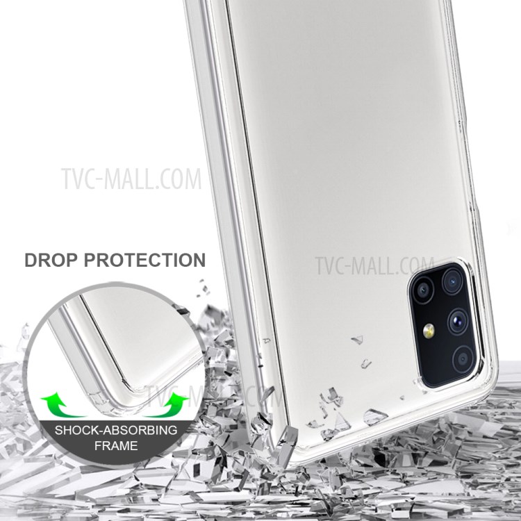 Shock Absorption Crystal Clear Acrylic + TPU Anti-Scratch Hybrid Case for Samsung Galaxy M51 (Side Fingerprint Version) - Transparent-5