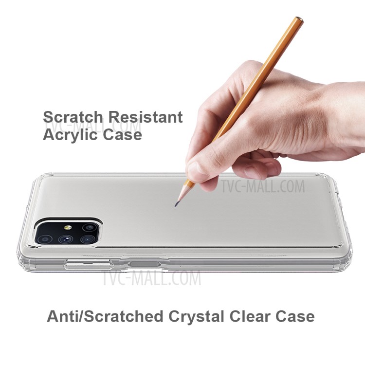 Shock Absorption Crystal Clear Acrylic + TPU Anti-Scratch Hybrid Case for Samsung Galaxy M51 (Side Fingerprint Version) - Transparent-6