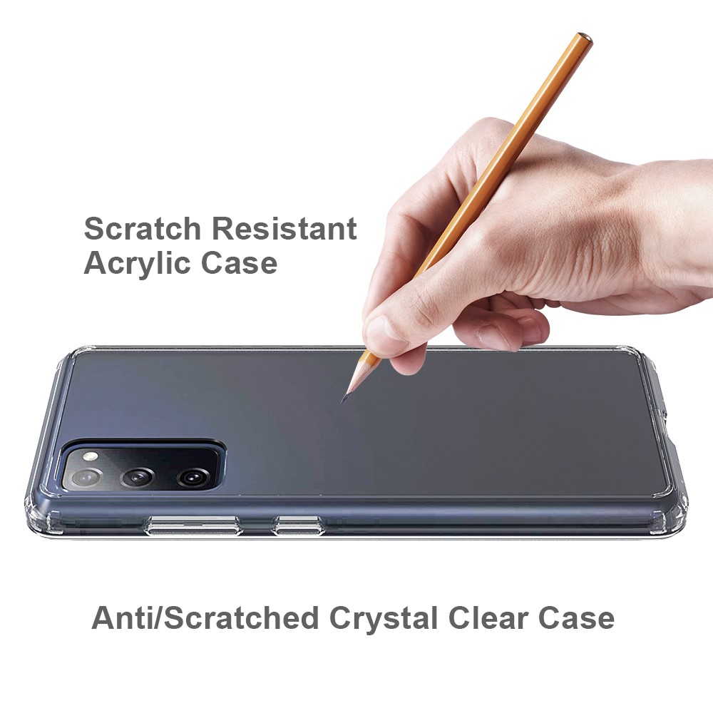 Anti-Scratch Shock Absorption Crystal Clear Acrylic + TPU Hybrid Case for Samsung Galaxy S20 FE/S20 Fan Edition/S20 FE 5G/S20 Fan Edition 5G/S20 Lite - Transparent-3