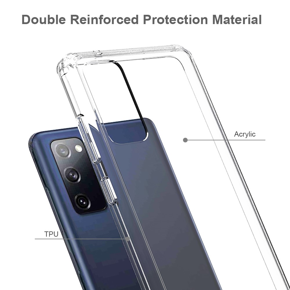 Für Samsung Galaxy S20 fe 4G/5G/S20 Lite/S20 fe 2022 Anti-kratzer-stoßdämpfungsabsorption Kristallklarer Acryl + Tpu-hybridfall - Transparent-5