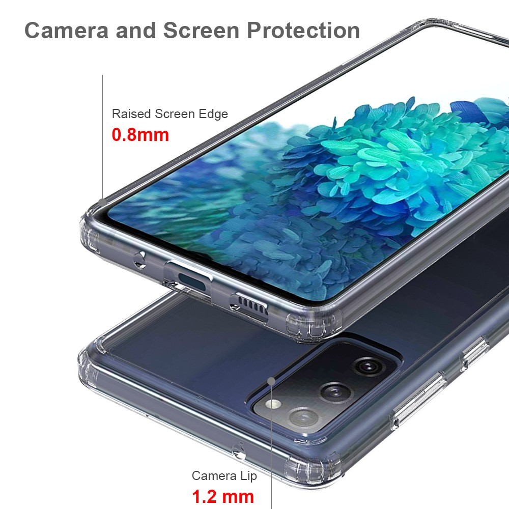 Für Samsung Galaxy S20 fe 4G/5G/S20 Lite/S20 fe 2022 Anti-kratzer-stoßdämpfungsabsorption Kristallklarer Acryl + Tpu-hybridfall - Transparent-6