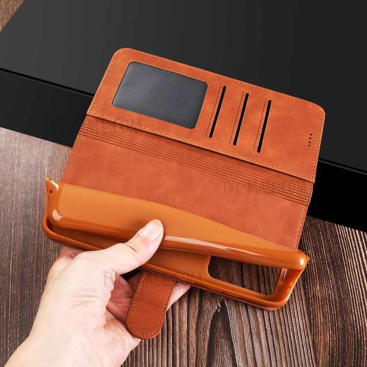 DIAOBAOLEE Stylish Folio Flip Leather Wallet Case for Samsung Galaxy S20 FE/S20 Fan Edition/S20 FE 5G/S20 Fan Edition 5G/S20 Lite - Brown-11