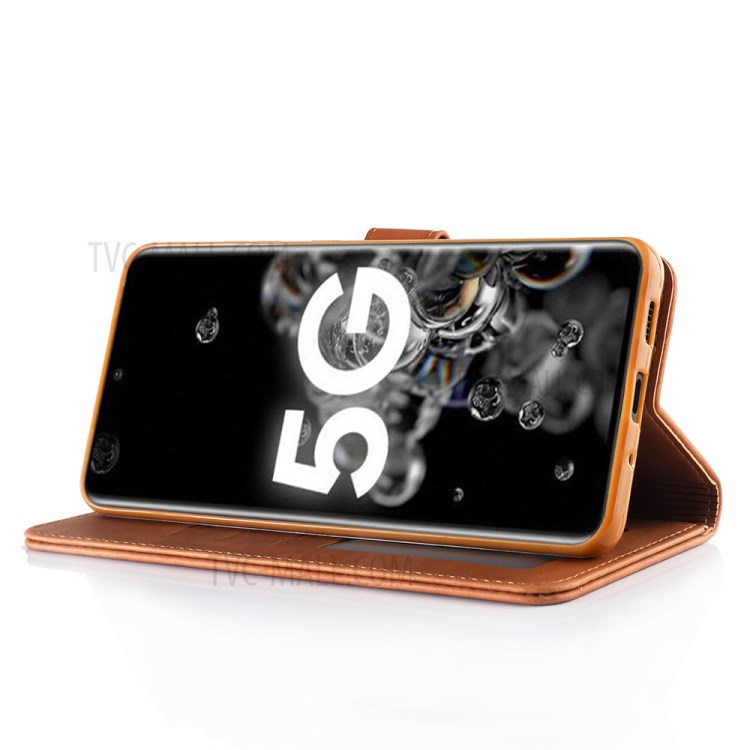 DIAOBAOLEE Stylish Folio Flip Leather Wallet Case for Samsung Galaxy S20 FE/S20 Fan Edition/S20 FE 5G/S20 Fan Edition 5G/S20 Lite - Brown-3