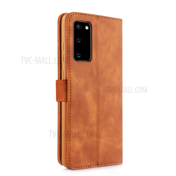 DIAOBAOLEE Stylish Folio Flip Leather Wallet Case for Samsung Galaxy S20 FE/S20 Fan Edition/S20 FE 5G/S20 Fan Edition 5G/S20 Lite - Brown-6