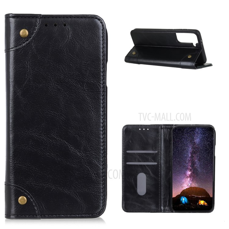 Auto-absorbierte Lederabdeckung Mit Standwallet Für Samsung Galaxy S30 + - Schwarz-1