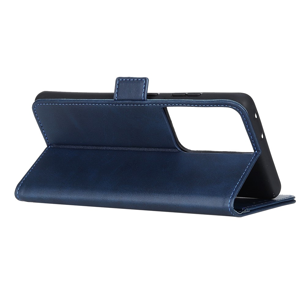 Protective Stand Magnetic Closure Leather Phone Shell for Samsung Galaxy S30 Ultra - Blue-5