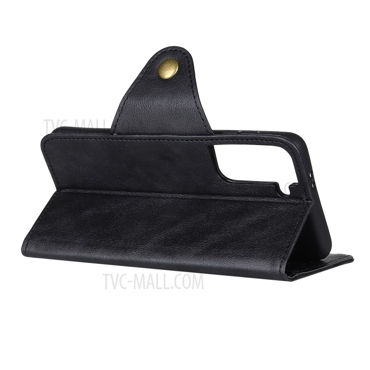 Magnetic Clasp Leather Folio Flip Cover with Wallet Stand for Samsung Galaxy S30 Plus - Black-12