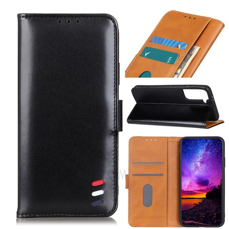 TPU Inner Shell + PU Leather Cover Wallet Stand Case for Samsung Galaxy S30 Plus - Black-1