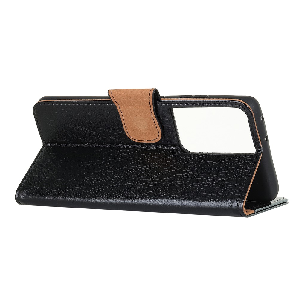 Magnetic Nappa Texture Split Leather Folio Flip Phone Cover for Samsung Galaxy S30 Ultra - Black-11