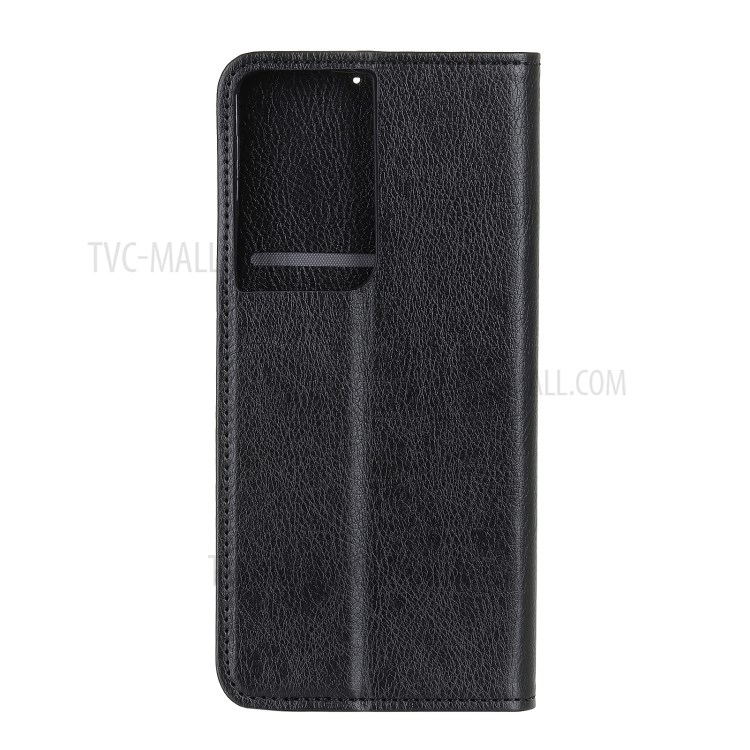 Auto-absorbed Litchi Texture Split Leather Wallet Phone Stand Case for Samsung Galaxy S30 Ultra - Black-3