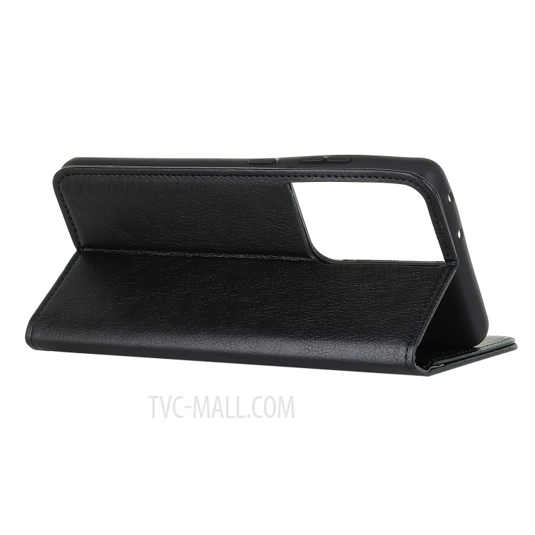 Auto-absorbed Litchi Texture Split Leather Wallet Phone Stand Case for Samsung Galaxy S30 Ultra - Black-4