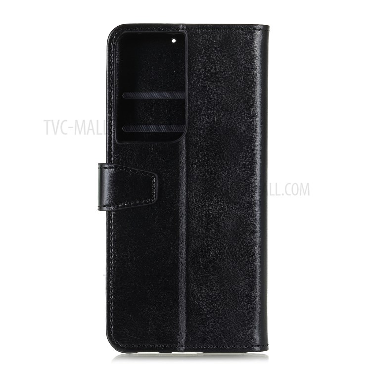 Crazy Horse Wallet Stand Leather Magnetic Flip Case for Samsung Galaxy S21 Ultra - Black-10