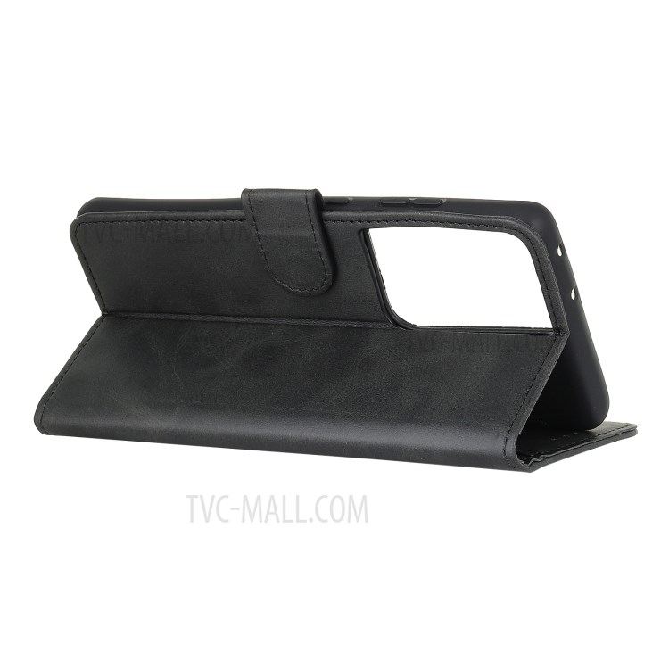 Stand Wallet PU Leather Cell Phone Case for Samsung Galaxy S21 Ultra - Black-11