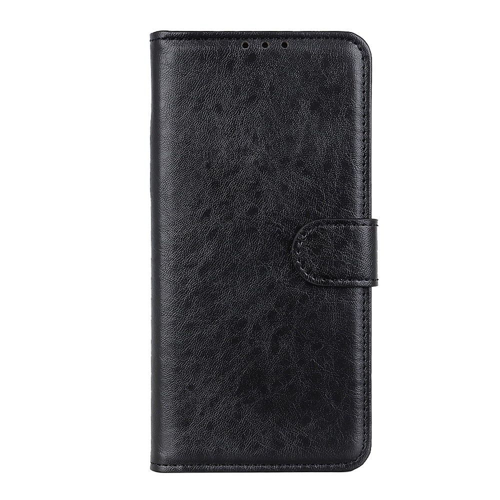 Crazy Horse Wallet Stand en Cuir Cover Folio Pour Samsung Galaxy S21 Plus - le Noir