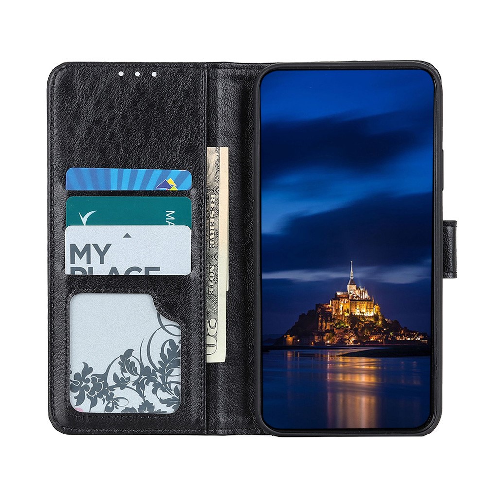 Crazy Horse Wallet Stand Leather Folio Cover for Samsung Galaxy S30 Plus - Black-7