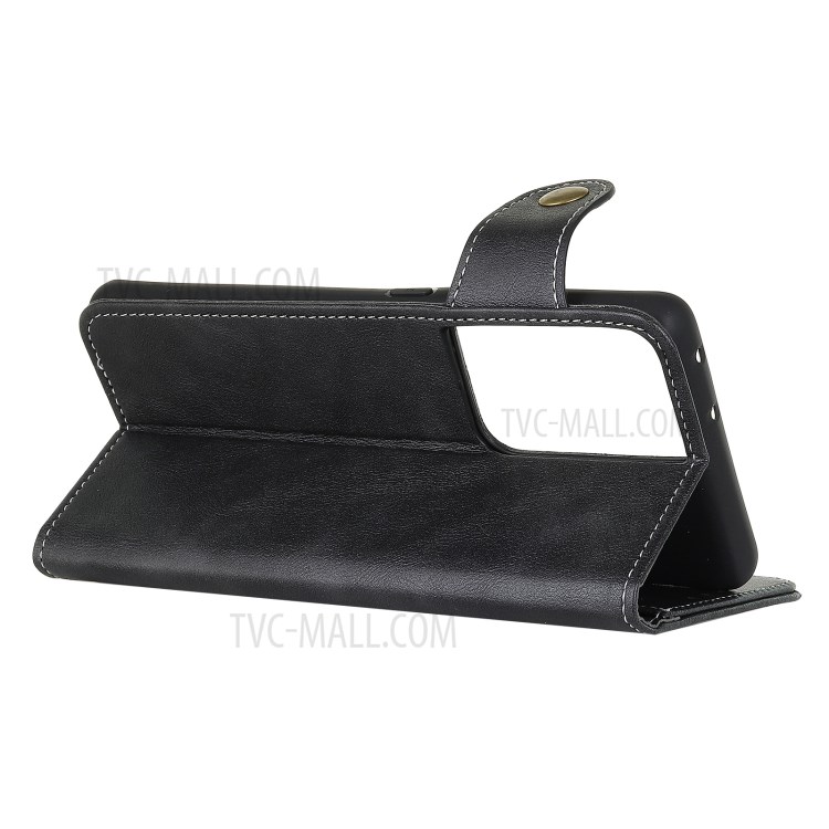S Shape Textured Leather Protective Cover with Stand Wallet for Samsung Galaxy S30 Ultra - Black-3