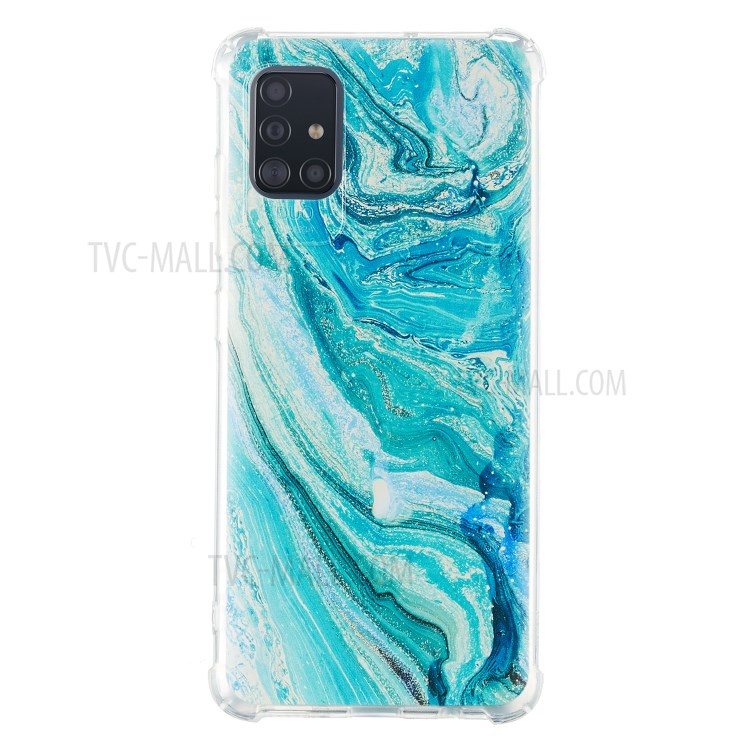 Vier Ecken Stoßfest Musterdruck TPU-Abdeckung Für Samsung Galaxy A51 SM-A515 Handy-Kasten - Marmorstruktur.-1