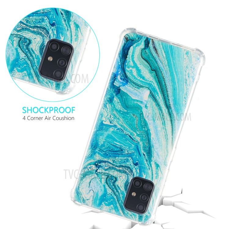 Vier Ecken Stoßfest Musterdruck TPU-Abdeckung Für Samsung Galaxy A51 SM-A515 Handy-Kasten - Marmorstruktur.-2