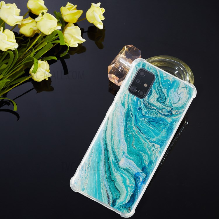 Vier Ecken Stoßfest Musterdruck TPU-Abdeckung Für Samsung Galaxy A51 SM-A515 Handy-Kasten - Marmorstruktur.-3