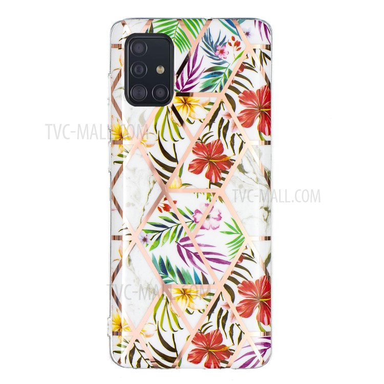 Splicing Electroplating IMD TPU Shell for Samsung Galaxy A51 SM-A515 Mobile Phone Case - Style A-2