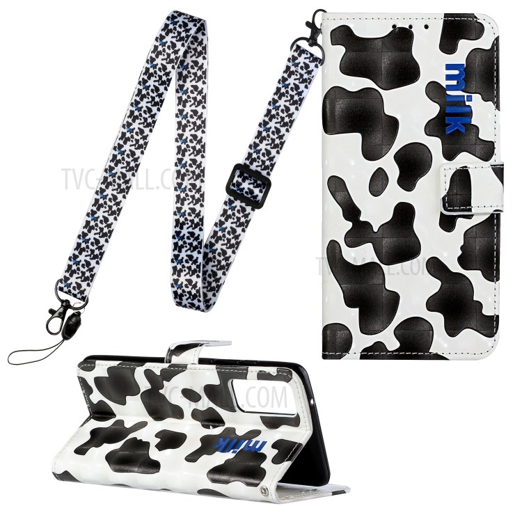 Musterdruck Leather Protector Für Samsung Galaxy S20 Standkoffer Mit Hängendem Riemen - Schwarz-Weiss-1