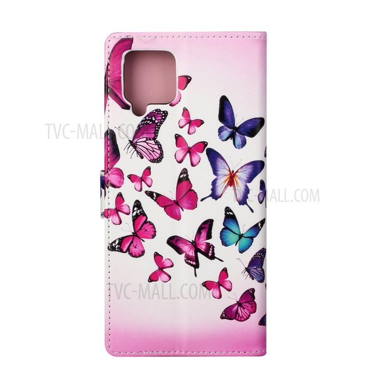 For Samsung Galaxy A42 5G Pattern Printing Wallet Stand Leather Phone Case - Colorful Butterfly-4