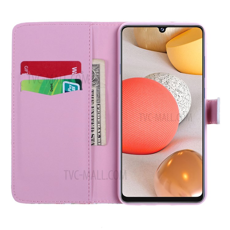 For Samsung Galaxy A42 5G Pattern Printing Wallet Stand Leather Phone Case - Colorful Butterfly-6