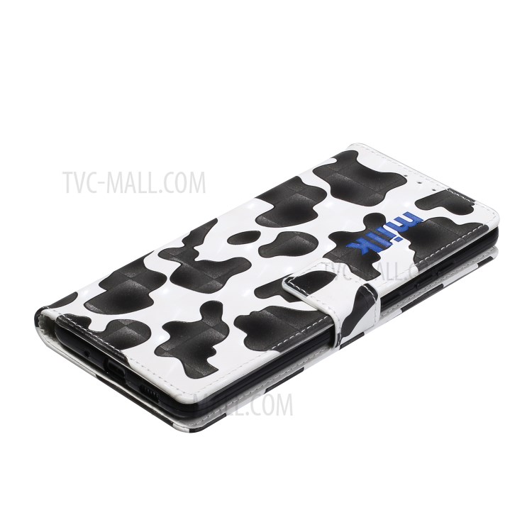 3D Pattern Printing Leather Case Wallet Shell with Adjustable Lanyard for Samsung Galaxy S20 Ultra - Black/White-6