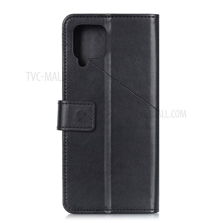 PU Leather Phone Protective Cover Wallet Stand Shell for Samsung Galaxy A12 - Black-3