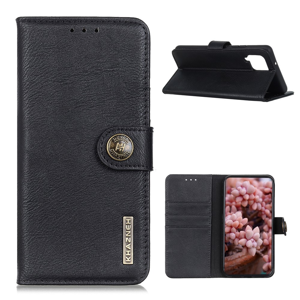 Estilo De Cuero Estilo Retro De Khazneh Para Samsung Galaxy A12 5G - Negro-1
