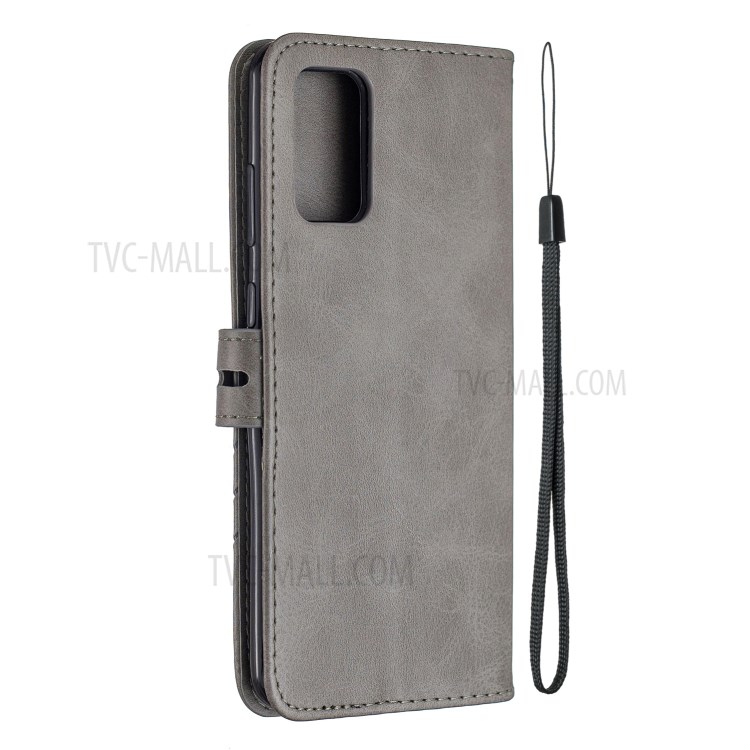 Classic Wallet Leather Stand Phone Protective Case Cover for Samsung Galaxy M51 - Grey-3