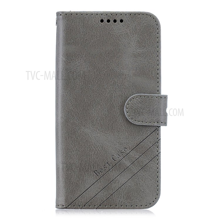 Classic Wallet Leather Stand Phone Protective Case Cover for Samsung Galaxy M51 - Grey-4