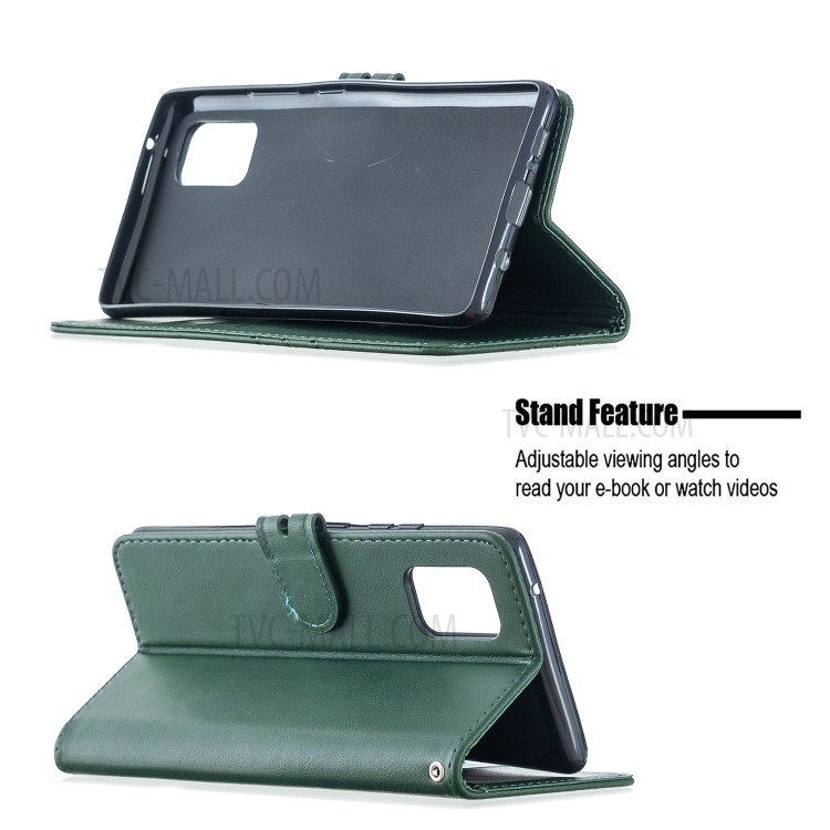 Classic Wallet Leather Stand Phone Protective Cover for Samsung Galaxy M31s - Green-6