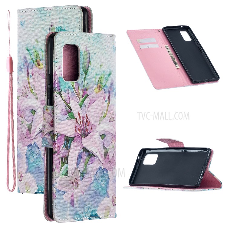 Pattern Printing PU Leather Phone Stand Cover for Samsung Galaxy A71 5G SM-A716 - Beautiful Flower-1