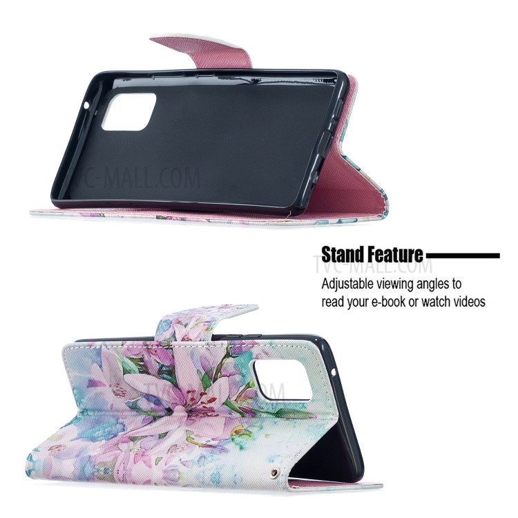 Pattern Printing PU Leather Phone Stand Cover for Samsung Galaxy A71 5G SM-A716 - Beautiful Flower-6