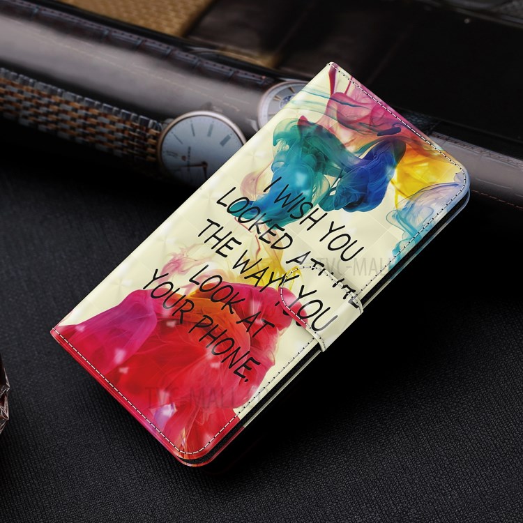 Pattern Printing Light Spot Decor for Samsung Galaxy F41 Leather Shell with Lanyard - Sentence-9