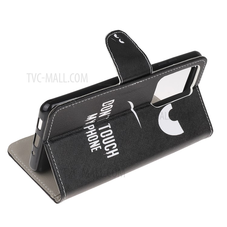 Pattern Printing Cross Texture Leather Wallet Phone Stand Protective Case for Samsung Galaxy S30 Ultra/S21 Ultra - Angry Face-4