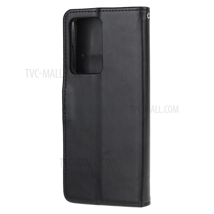 Butterfly Flowers Imprinting Leather Cover with Wallet and Case for Samsung Galaxy S30 Ultra/S21 Ultra - Black-3