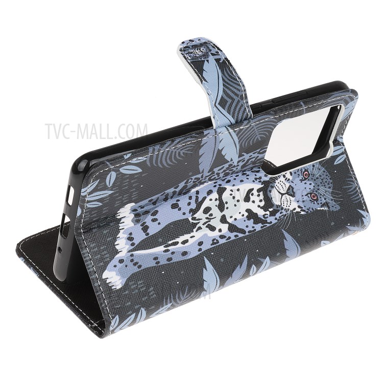 New Arrival Cross Texture Pattern Printing Phone Cover Shell for Samsung Galaxy S30 Ultra/S21 Ultra - Leopard-4