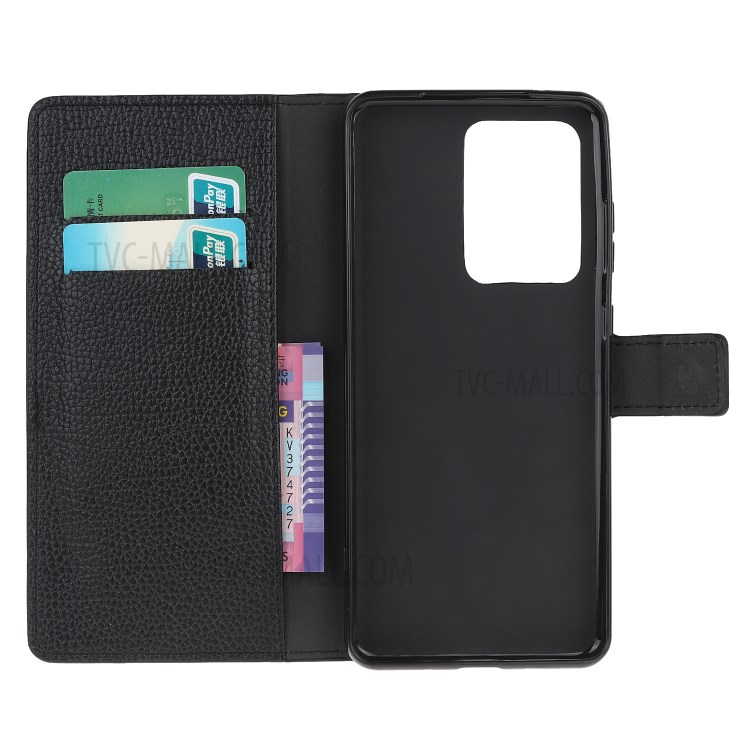 Wallet Stand Litchi Texture Leather Phone Protector for Samsung Galaxy S30 Ultra/S21 Ultra - Black-6