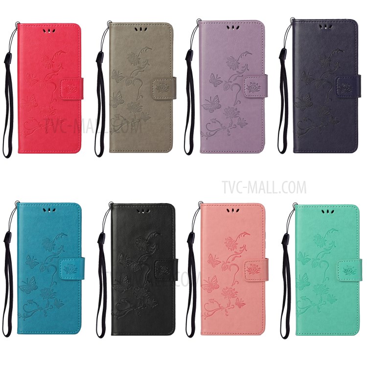 Imprint Butterfly Flowers Leather Wallet Stand Case for Samsung Galaxy S21+ / S30+ - Black-7