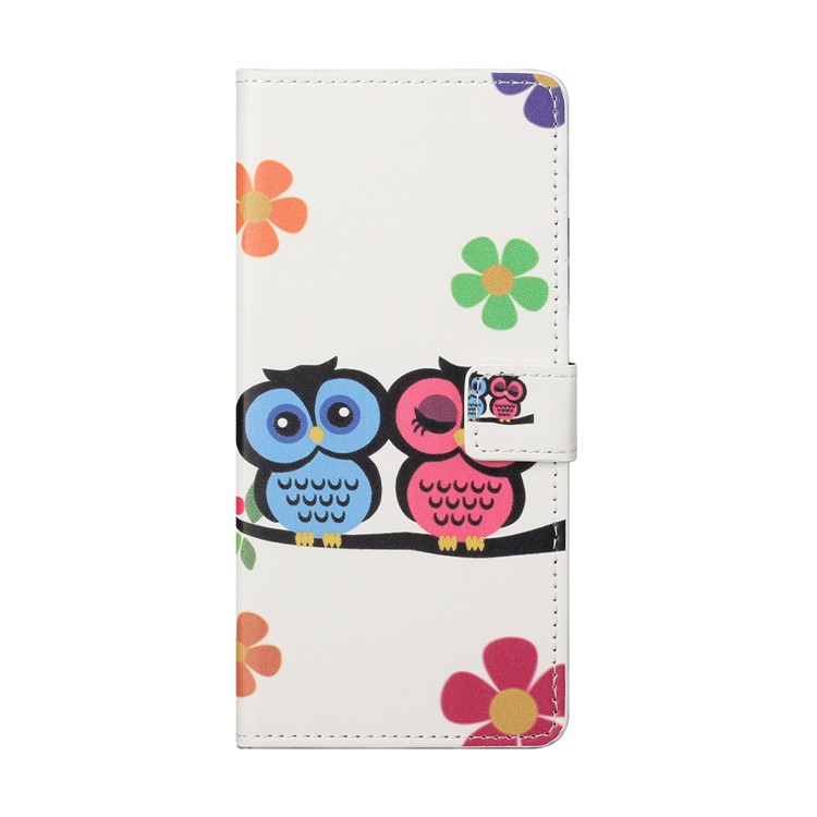 Pattern Printing Cover Leather Wallet Stand Case for Samsung Galaxy S30+/S21+ - Couple Owls-3