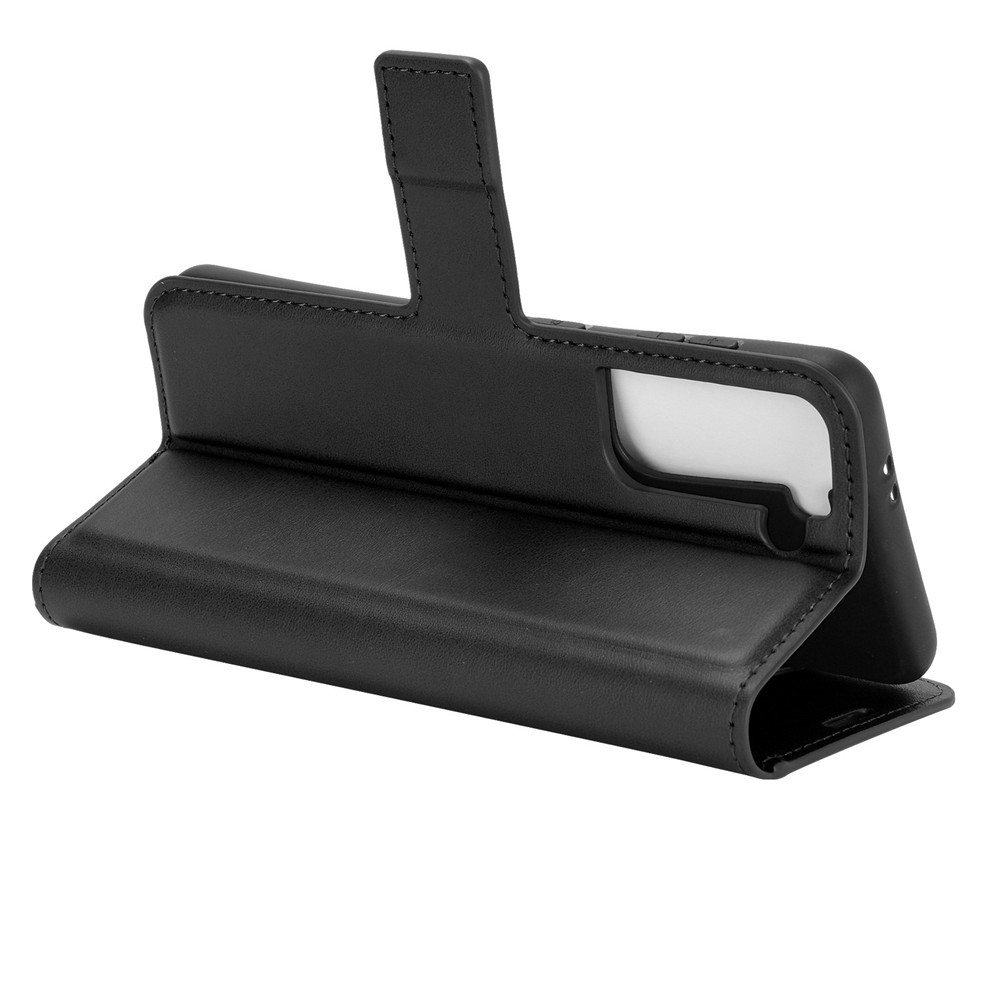 Magnetic Buckle Wallet Leather Phone Protective Shell for Samsung Galaxy S21 - Black-4
