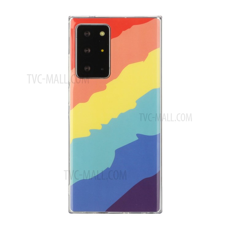 Soft TPU Phone Cover with IMD Rainbow for Samsung Galaxy Note20 Ultra/Note20 Ultra 5G - Twill Rainbow-3